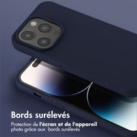 Selencia Coque silicone avec cordon amovible Apple iPhone 14 Pro - Bleu foncé