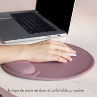 imoshion Tapis de souris ergonomique - Tapis de souris avec repose-poignet - 30 x 25 cm - Vieux rose
