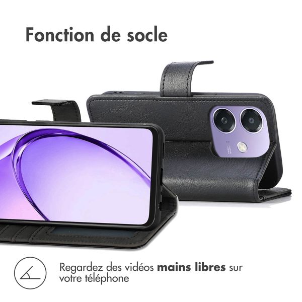 imoshion Étui de télephone portefeuille de luxe Oppo A40 (4G) / Oppo A40M (4G) / Oppo A60 (5G) - Noir