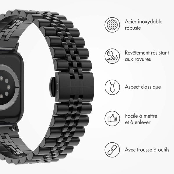 Selencia Bracelet Metallique Jubilee Apple Watch | 38/40/41/42 mm - Noir