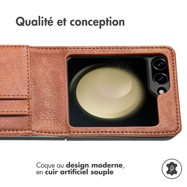 imoshion Étui de télephone portefeuille Luxe Samsung Galaxy Z Flip 6 - Marron