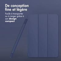 Accezz Coque tablette portefeuille Smart Silicone Apple iPad 11 (2025) 11 pouces A16 / iPad 10 (2022) 10.9 pouces - Bleu foncé