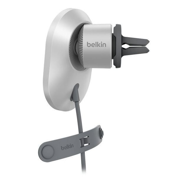 Belkin BoostCharge Pro Chargeur Voiture Sans Fil Magnétique - Support Téléphone Grille de Ventilation - Adaptateur Inclus