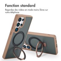 Accezz Coque Ring Stand avec MagSafe Samsung Galaxy S25 Ultra - Marron