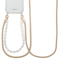 Selencia Ensemble de cordons pour téléphone avec perles et coquillages - Beige