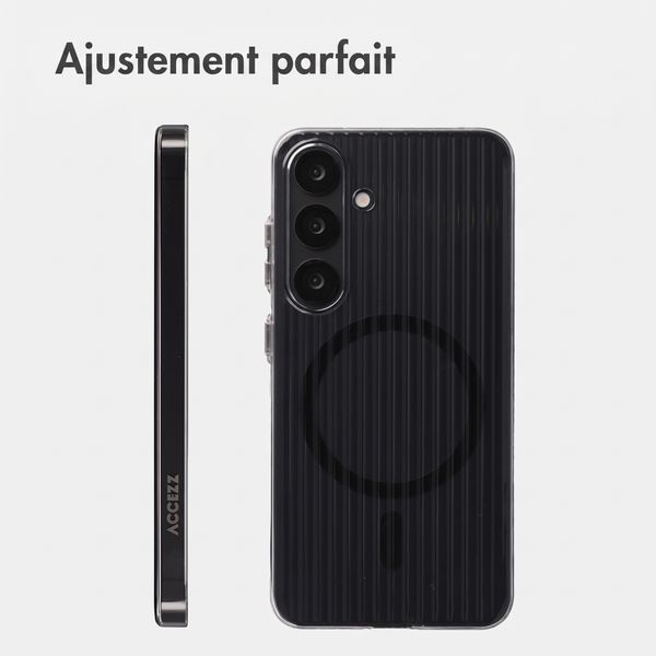Accezz Coque arrière Lite avec MagSafe | Fluted | Samsung Galaxy S25 - Noir