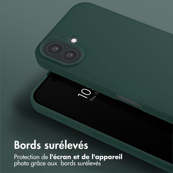Selencia Coque silicone avec cordon amovible Apple iPhone 16 - Vert foncé