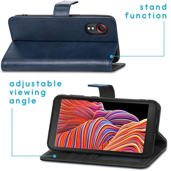 imoshion Étui de télephone portefeuille de luxe Samsung Galaxy Xcover 5 - Bleu foncé