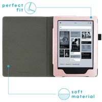 imoshion Étui de liseuse portefeuille en cuir végan Kobo Aura H2O - Rose Doré