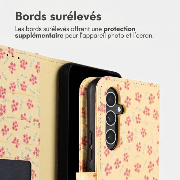 imoshion Étui de télephone portefeuille Design Samsung Galaxy A54 (5G) - Sunny Yellow Petite Flowers