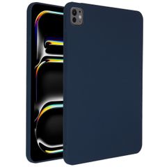 Accezz Coque Liquid Silicone avec porte-stylet Apple iPad Pro 11 (2025) M5 / (2024) M4 - Bleu foncé