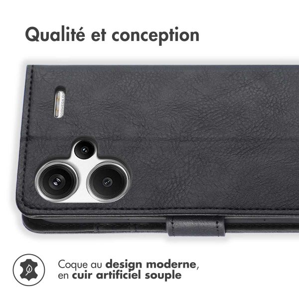 imoshion Étui de télephone portefeuille de luxe Xiaomi Redmi Note 13 Pro Plus (5G) - Noir