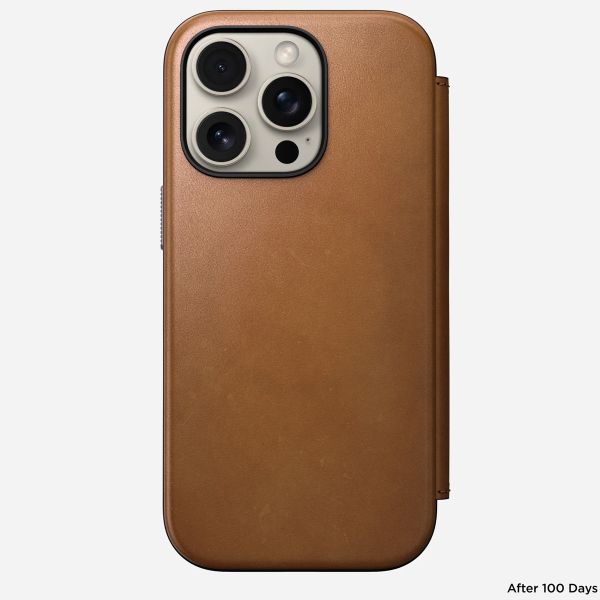 Nomad Étui de télephone portefeuille Modern Leather Folio Apple iPhone 16 Pro - English Tan