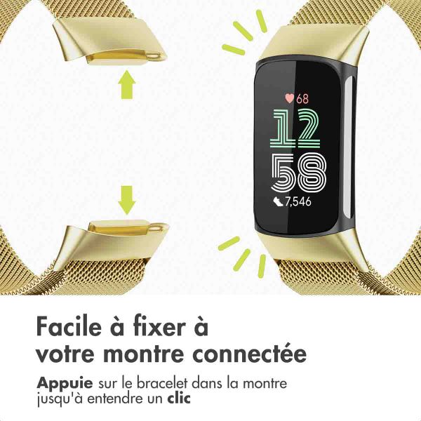 imoshion Bracelet magnétique milanais Fitbit Charge 5 - Taille M - Doré