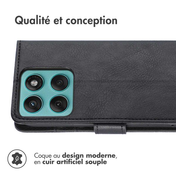 imoshion Étui de télephone portefeuille de luxe Motorola Edge 60 Pro - Noir