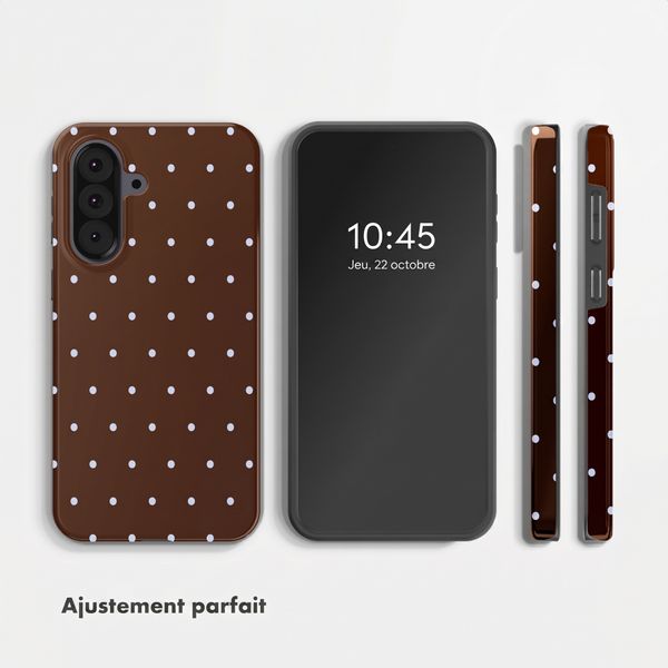 Selencia Coque arrière Vivid Samsung Galaxy A37 (5G) - Happy Dots Chocolate