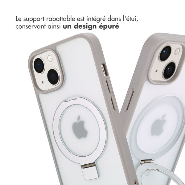 Accezz Coque Ring Stand avec MagSafe Apple iPhone 14 - Gris