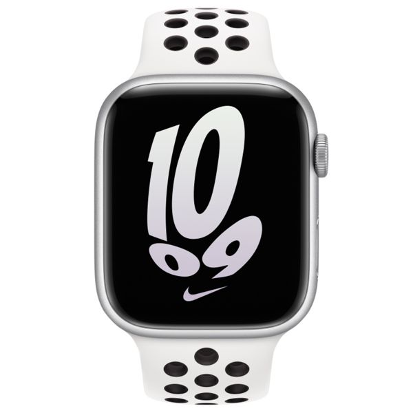 Apple Bracelet Nike Sport Apple Watch Series 1 t/m 11 / SE / Ultra (44/45/46/49 mm) - Taille S/M/L - Pure Platinum / Black