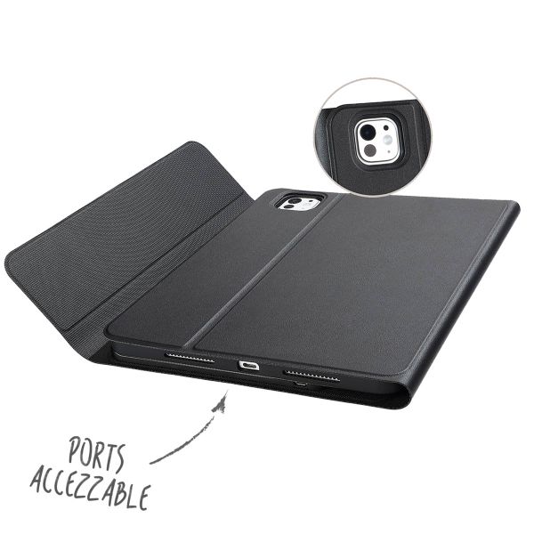 Accezz Étui de tablette portefeuille Bluetooth Clavier Apple iPad Pro 11 (2025) M5 / (2024) M4 - AZERTY / FR - Noir