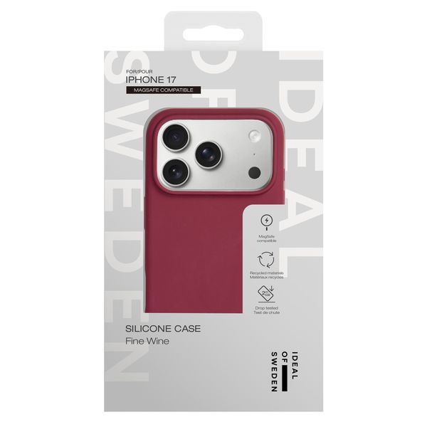 iDeal of Sweden Coque en silicone avec MagSafe Apple iPhone 17 - Fine Wine