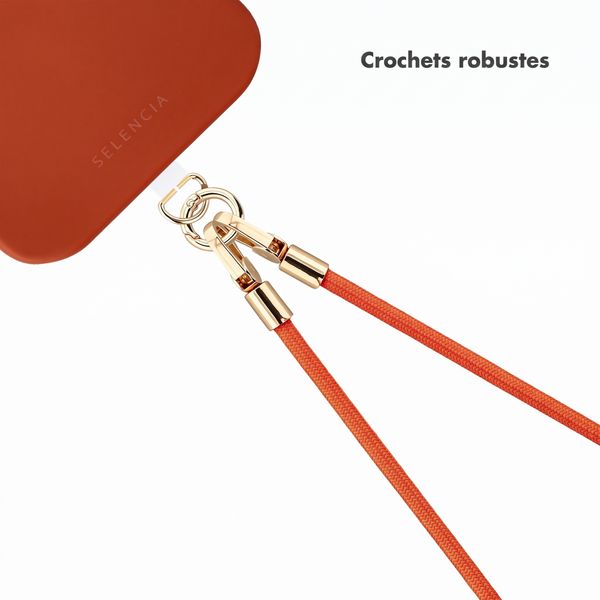 Selencia Cordon universel pour téléphone avec 2 crochets - réglable - Burnt Sienna