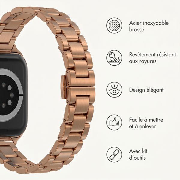 Selencia Bracelet à maillons fin en acier Apple Watch | 38/40/41/42 mm - Rose Doré