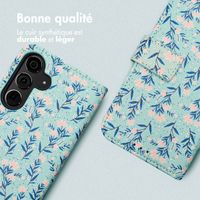 imoshion Étui de télephone portefeuille Design Samsung Galaxy S24 - Blue Flowers