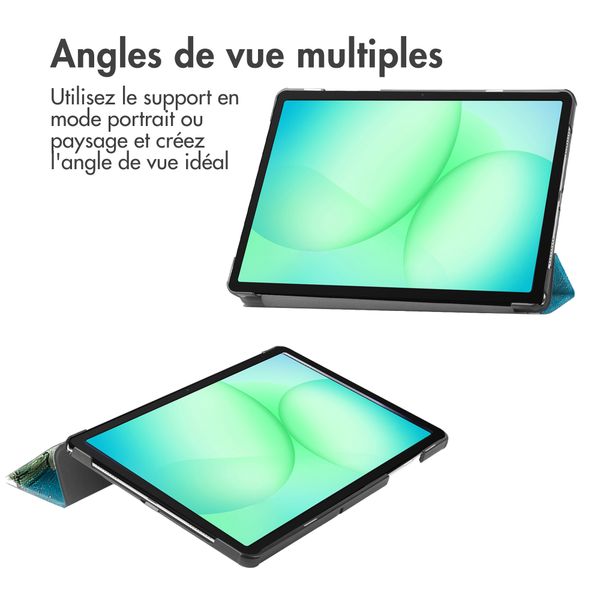imoshion Coque tablette Design Trifold Samsung Galaxy Tab A11 Plus - Green Plant