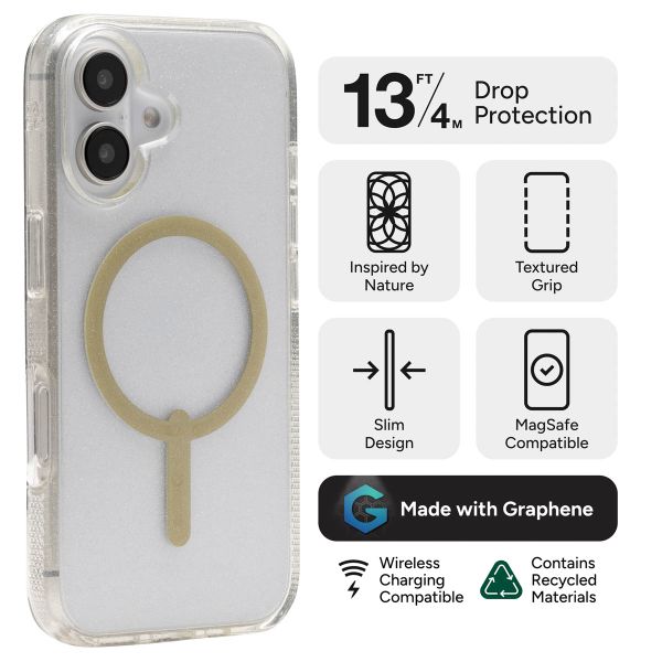ZAGG Coque Milan Snap avec MagSafe Apple iPhone 16 - Gold Glitter