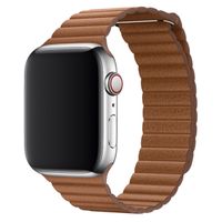 Apple Bracelet Leather Loop Apple Watch | 44/45/46/49 mm - Taille L - Saddle Brown