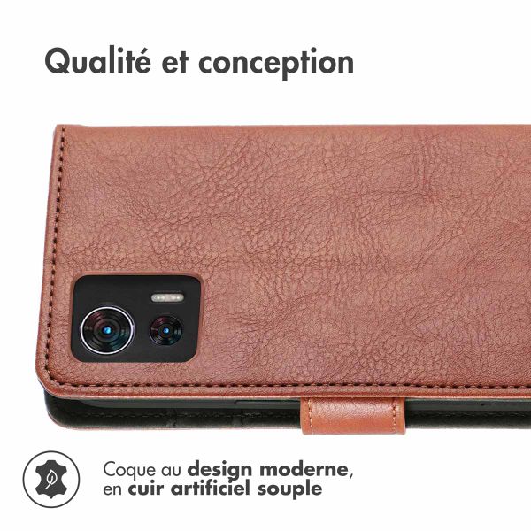 imoshion Étui de télephone portefeuille de luxe Motorola Edge 30 Neo - Marron