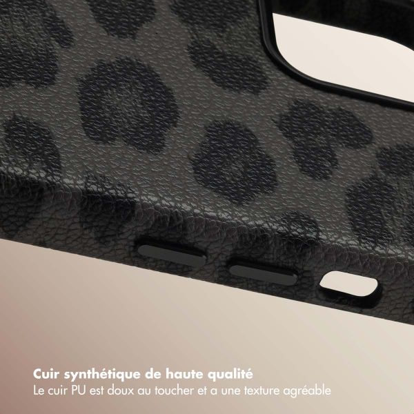 Selencia Coque Sabi imprimé panthère avec MagSafe Apple iPhone 12 (Pro) - Midnight Black