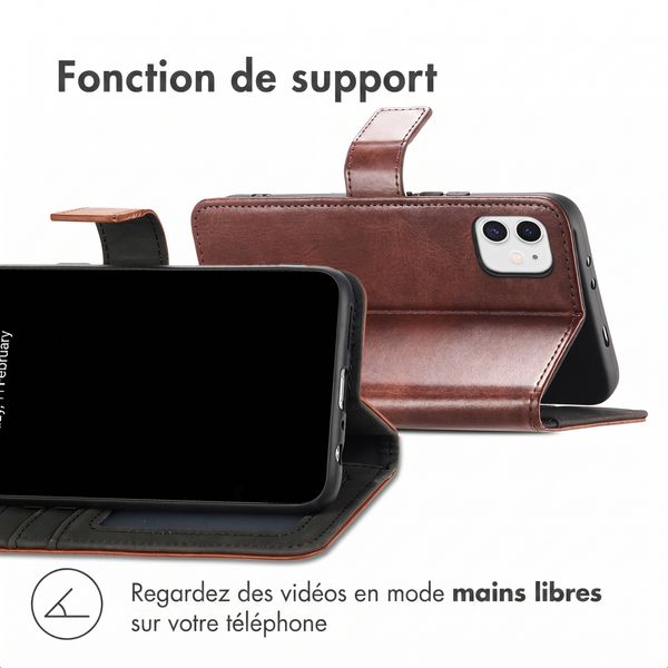 imoshion Étui de télephone portefeuille de luxe Apple iPhone 11 - Marron foncé