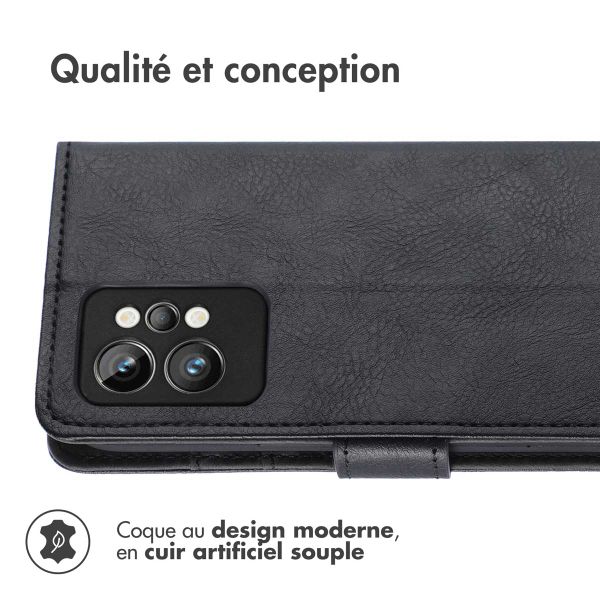 imoshion Étui de télephone portefeuille de luxe Realme GT 2 Pro - Noir