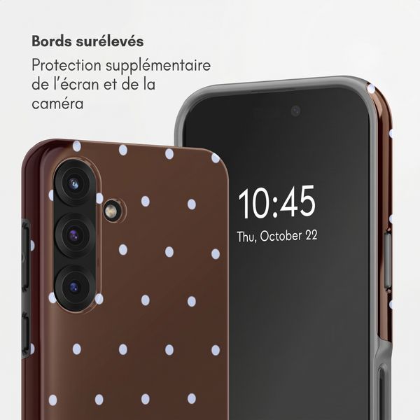 Selencia Coque arrière Vivid Samsung Galaxy S25 - Happy Dots Chocolate