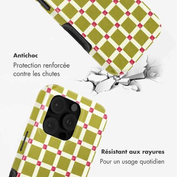 Selencia Coque arrière Vivid avec MagSafe Apple iPhone 16 Pro - Check This Olive