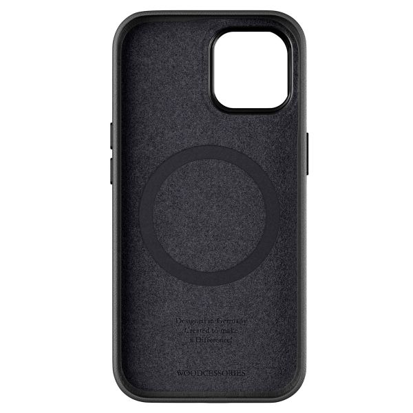 Woodcessories Coque Bio Leather MagSafe Apple iPhone 15 - Noir