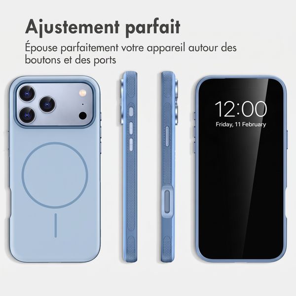 imoshion Coque arrière Color avec Thin MagSafe Ring Apple iPhone 18 Pro / 17 Pro - Bleu clair