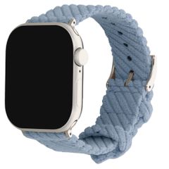 imoshion Bracelet en velours côtelé Apple Watch | 44/45/46/49 mm - Bleu clair