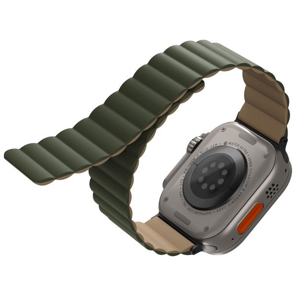 Uniq Bracelet Revix réversible Apple Watch | 44/45/46/49 mm - Moss Green / Tan