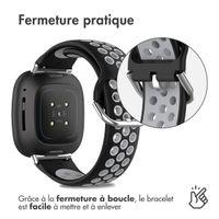 imoshion Bracelet sport silicone Fitbit Versa 4 / 3 / Sense (2) - Black / Grey