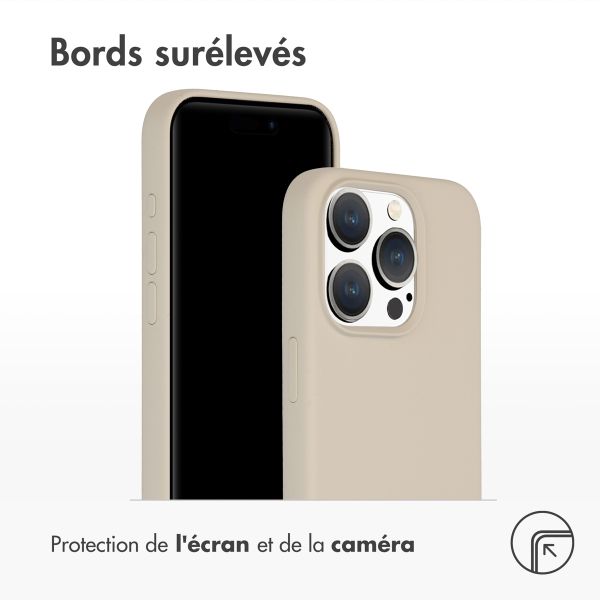 Accezz Coque Liquid Silicone Apple iPhone 15 Pro - Stone
