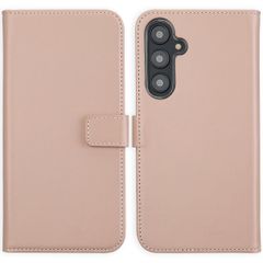 Selencia Étui portefeuille en cuir véritable Samsung Galaxy S24 FE - Dusty Pink