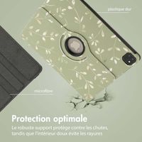 imoshion Coque tablette Design rotatif à 360° Apple iPad Air 13 pouces (2026) M4 / (2025) M3 / (2024) M2 - Green Flowers