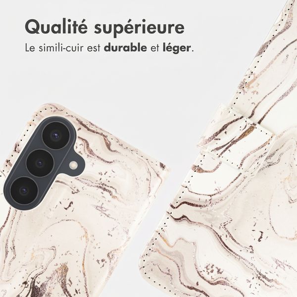 imoshion Étui de télephone portefeuille Design Samsung Galaxy S26 - Sandy Marble