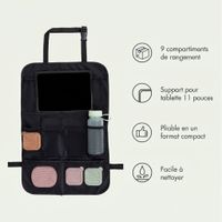 imoshion Organisateur de Siège de Voiture pour enfants - 9 compartiments - Inclut un support pour tablette - Lot de deux - Noir