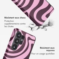 Selencia Coque arrière Vivid avec MagSafe Samsung Galaxy S26 Ultra - Wavy Swirl Pink Plum