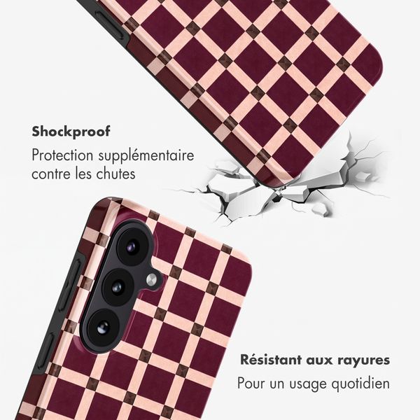 Selencia Coque arrière Vivid Samsung Galaxy S26 - Check This Burgundy