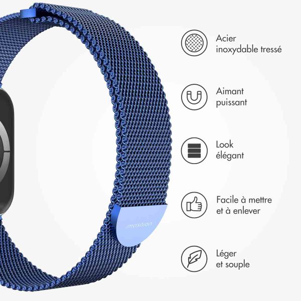 imoshion Bracelet magnétique milanais Apple Watch | 38/40/41/42 mm - Taille S - Bleu