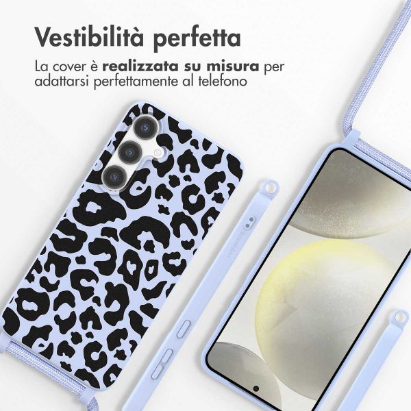 imoshion Coque design en silicone avec cordon Samsung Galaxy S24 Plus - Animal Lila